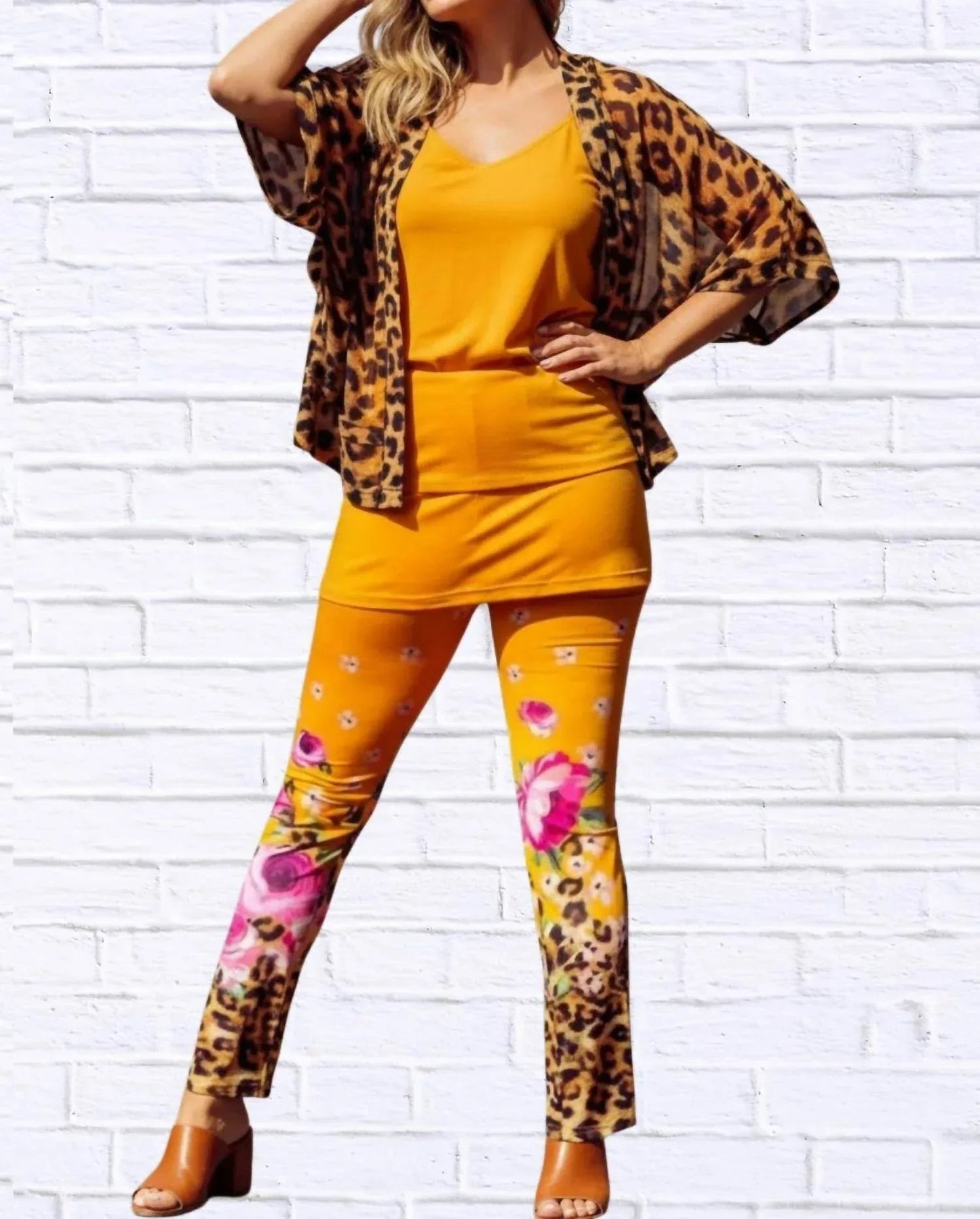 Daniela Sienna Print Stretch Knit Leggings