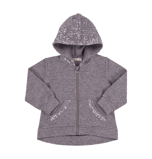 Gerippter Kapuzenpullover mit Pailletten für Mädchen