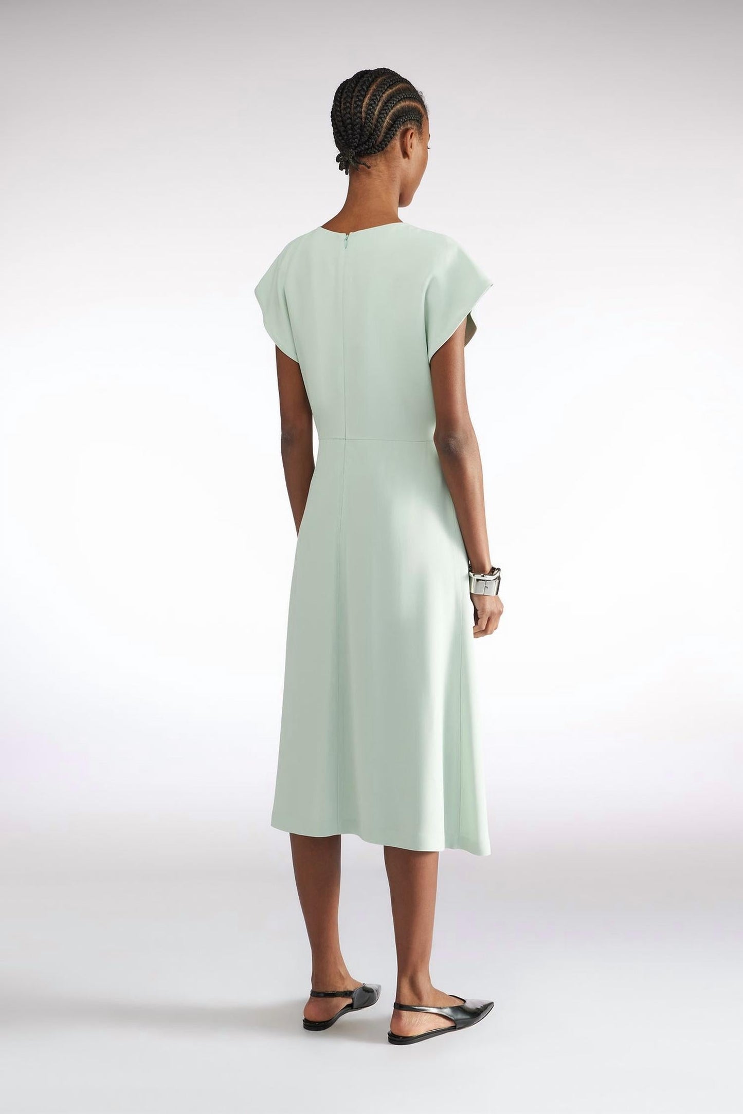 Kurzärmeliges Midikleid