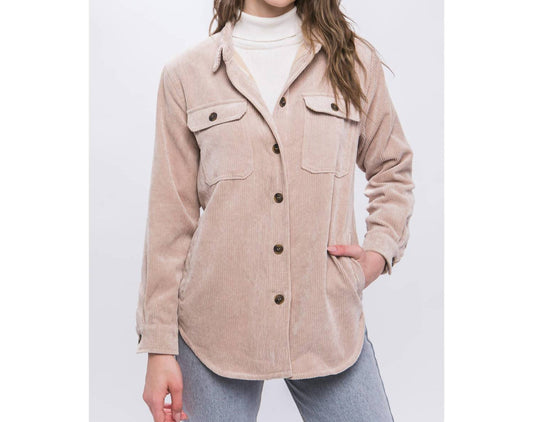 Bonfire Heart Corduroy Shacket with Cozy Plaid Lining