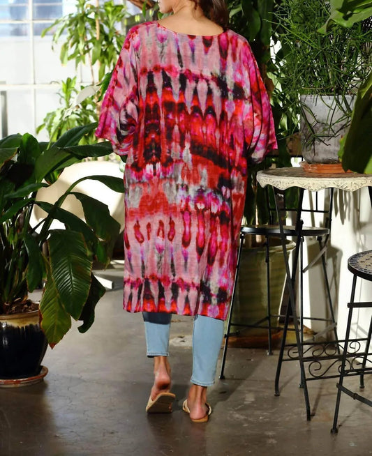 Artisan Tie Dye Long Gauze Kaftan Top