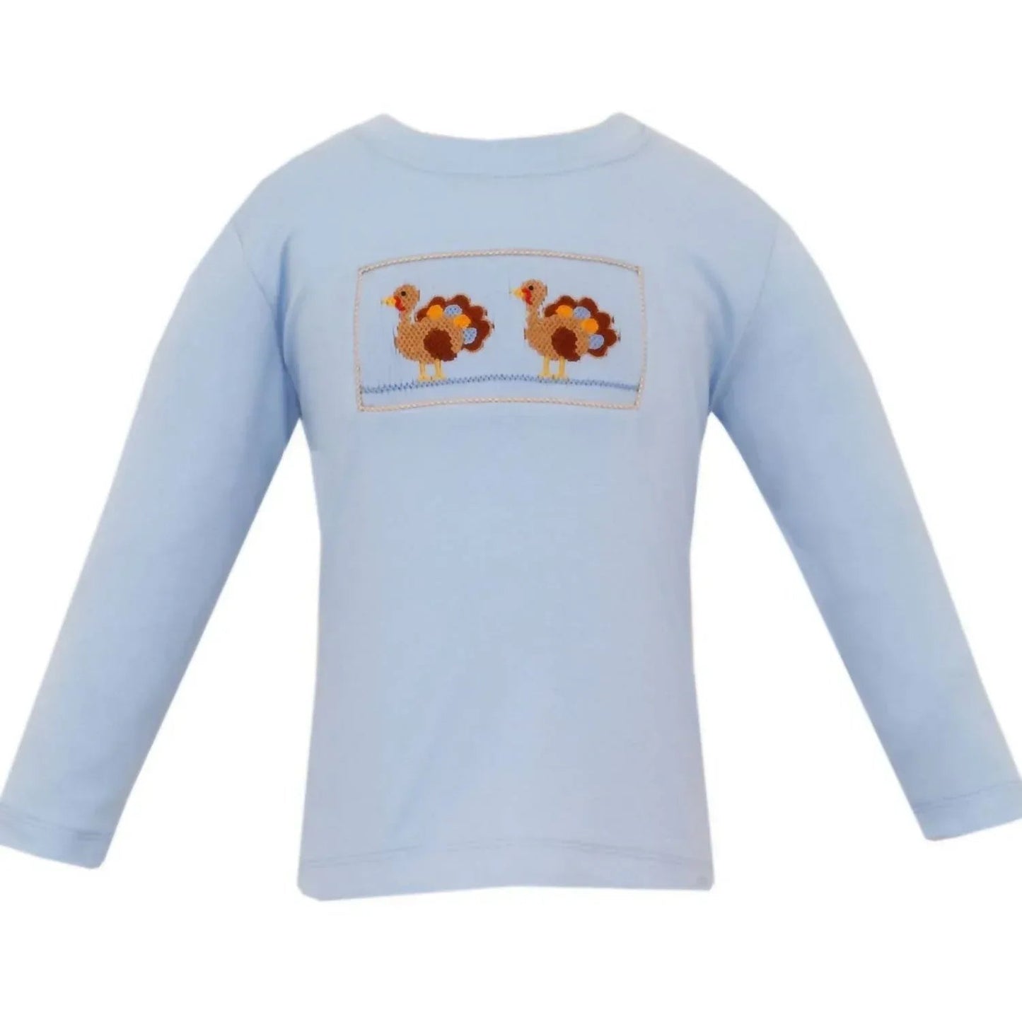 Girl's Turkey Smocked Long Sleeve Knit Shirt