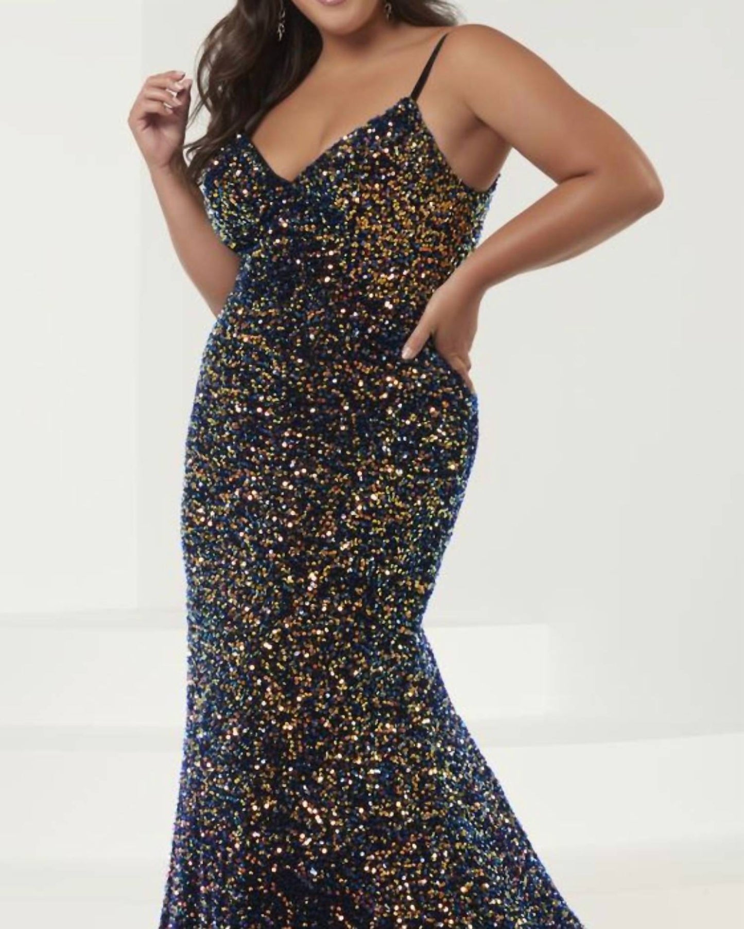 Sequin Trumpet Flare Gown