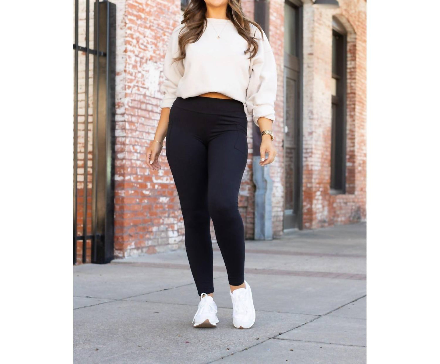 Leggings in voller Länge mit Tasche