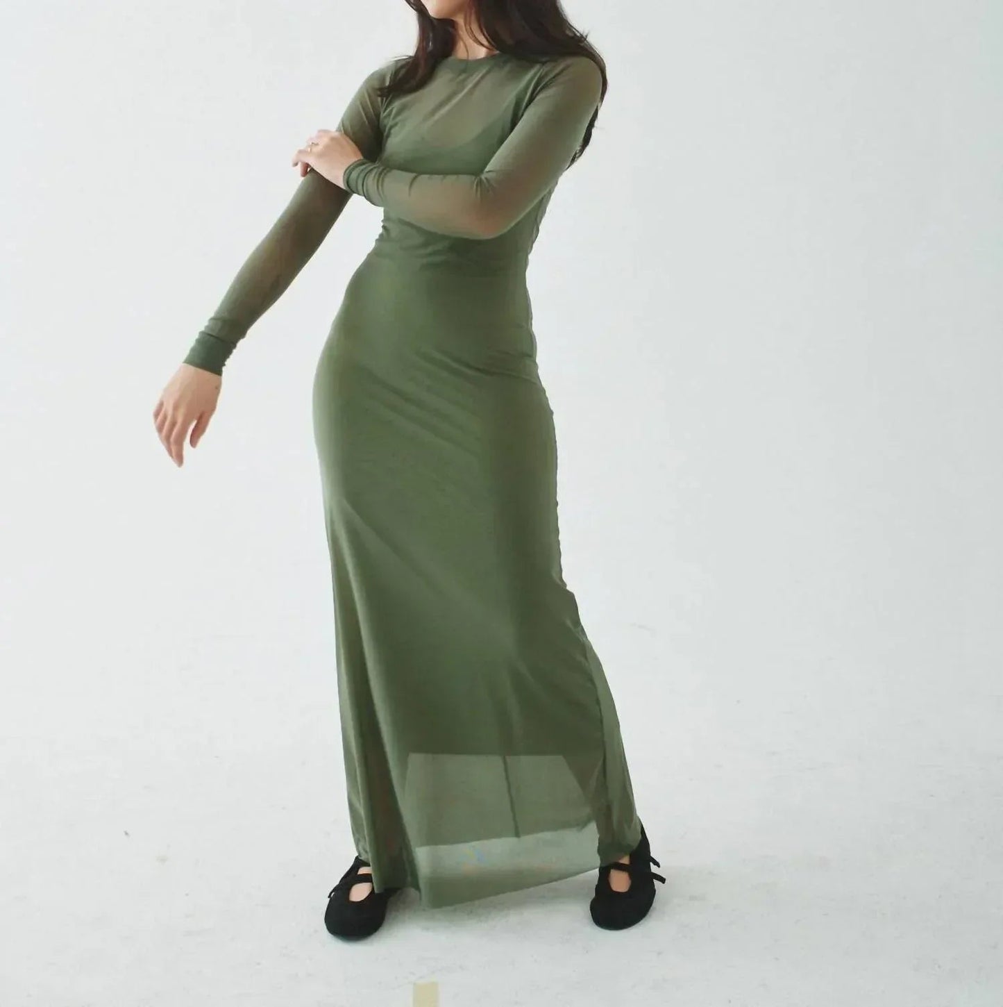 Maxikleid aus Mesh
