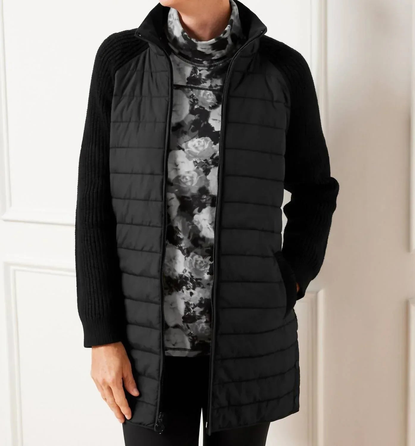 Gesteppte Strickjacke