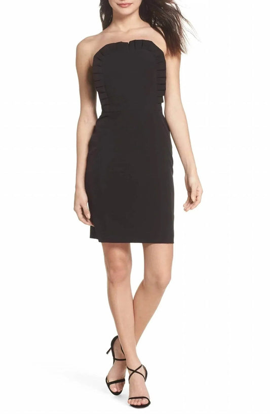 Strapless Ruffle Apron Cocktail Dress
