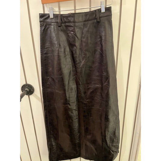Women's Faux Leather Midi Skirt