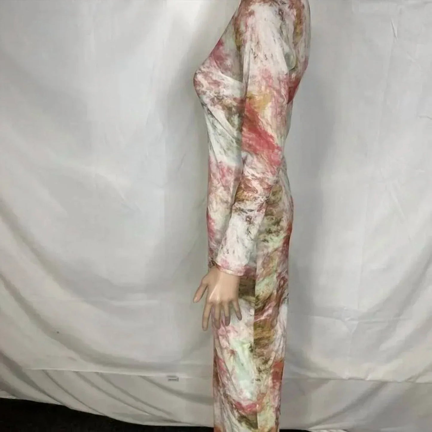 Women's Long‑sleeve Shimmer Mesh Dress