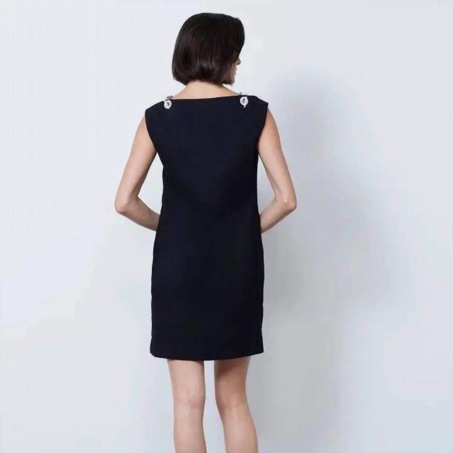 Plisse-Jacquard-T-Shirt-Kleid im Marine-Look