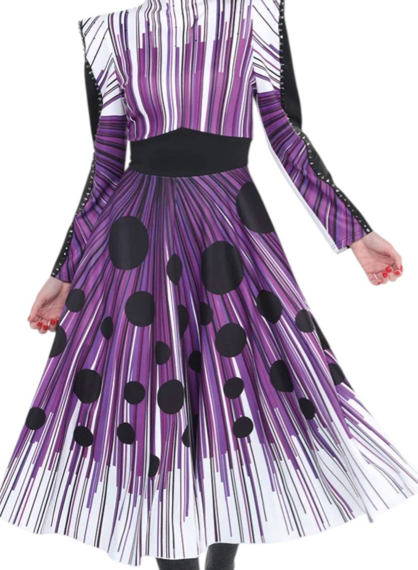 Fit-and-Flare-Kleid aus Crêpe