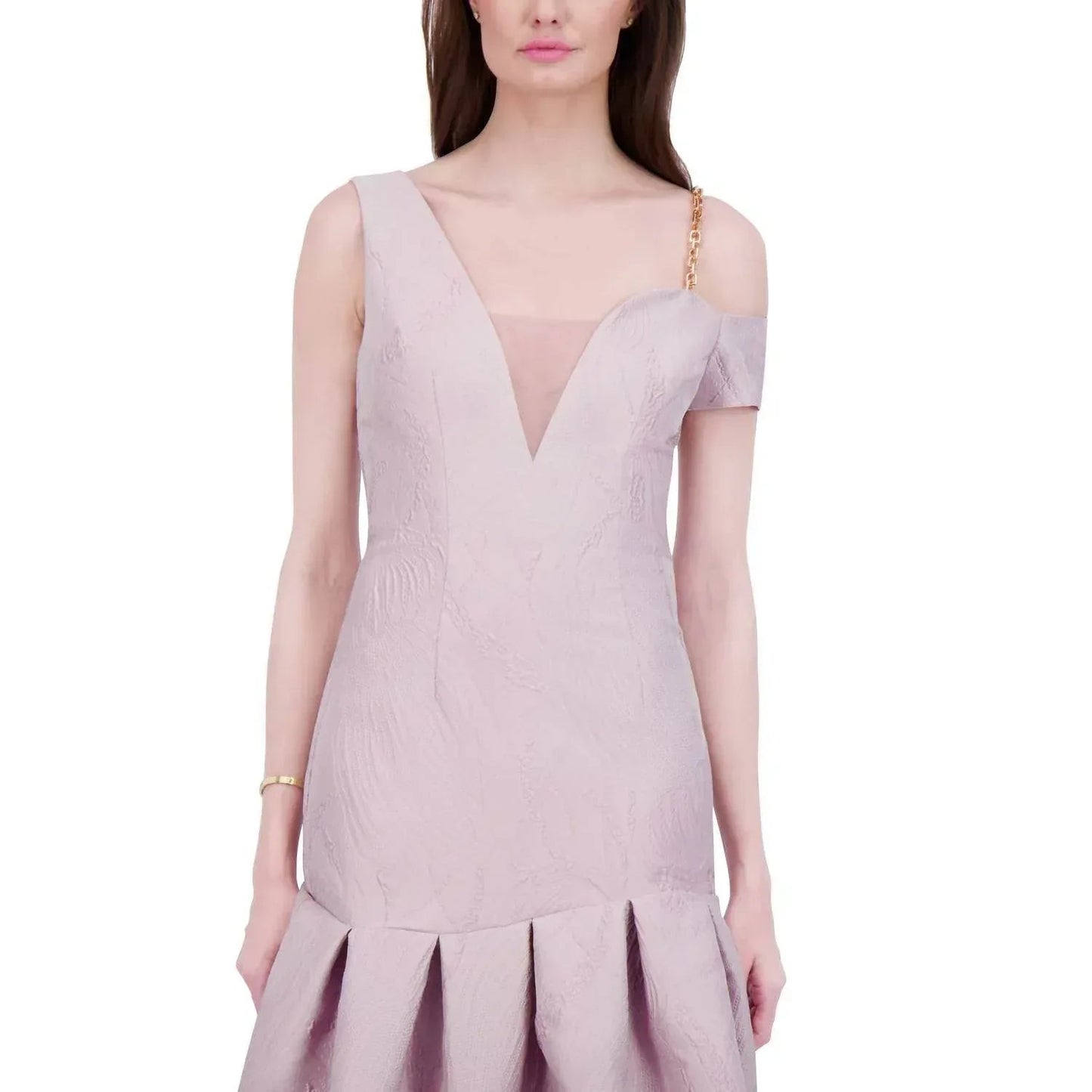 Teegarten schulterfreies V-Ausschnitt-Kleid