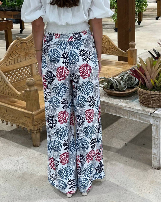 Front Tie Linen Blend Pants