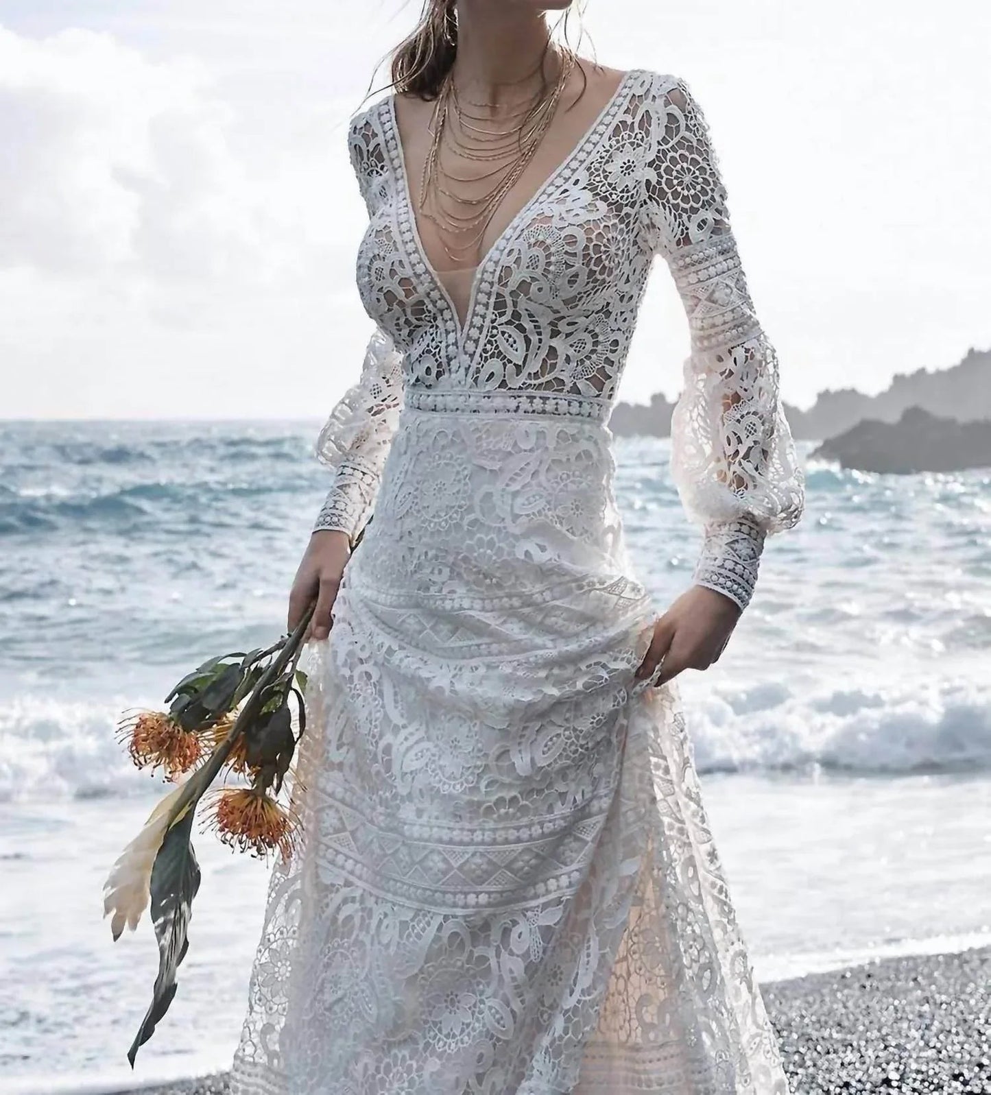 Hochzeitskleid aus Vintage-Spitze