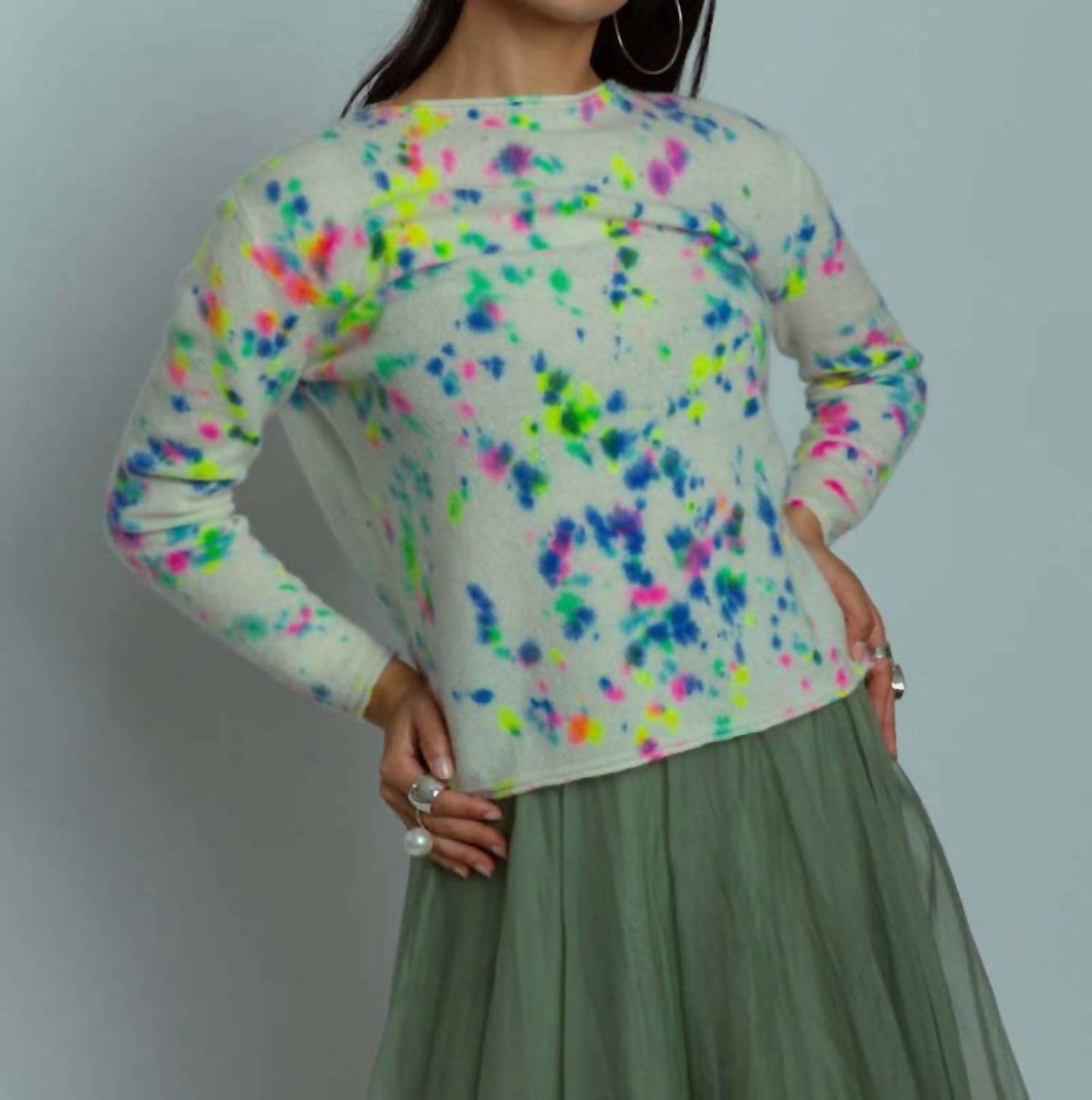 Kaschmirpullover mit langen Ärmeln
