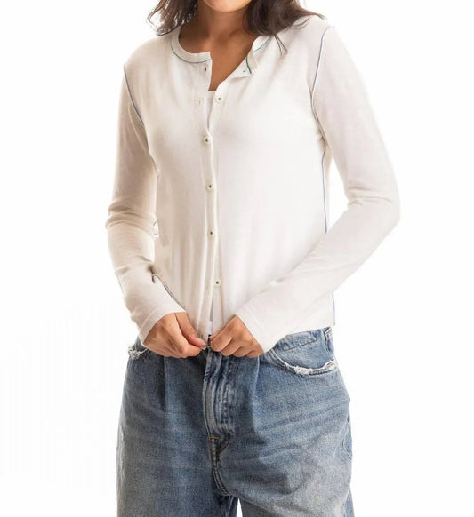 Worsted Cashmere Crewneck Cardigan