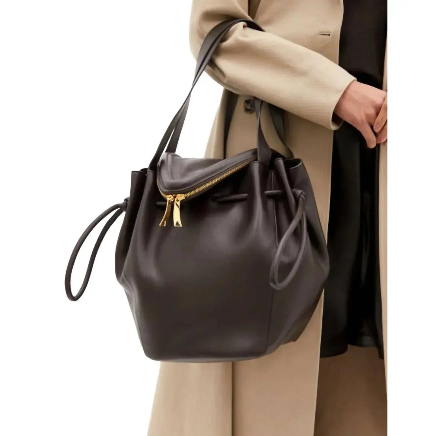 Beak-Schultertasche für Damen aus Kalbsleder