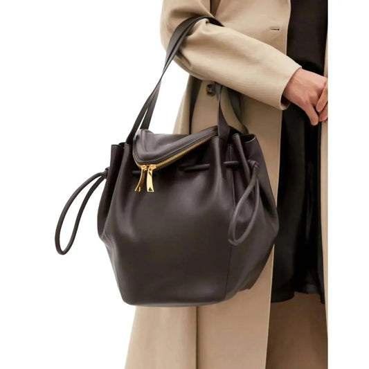 Beak-Schultertasche für Damen aus Kalbsleder
