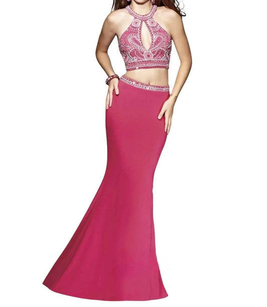 Zweiteiliges Stretch-Jersey-Kleid in A-Linie