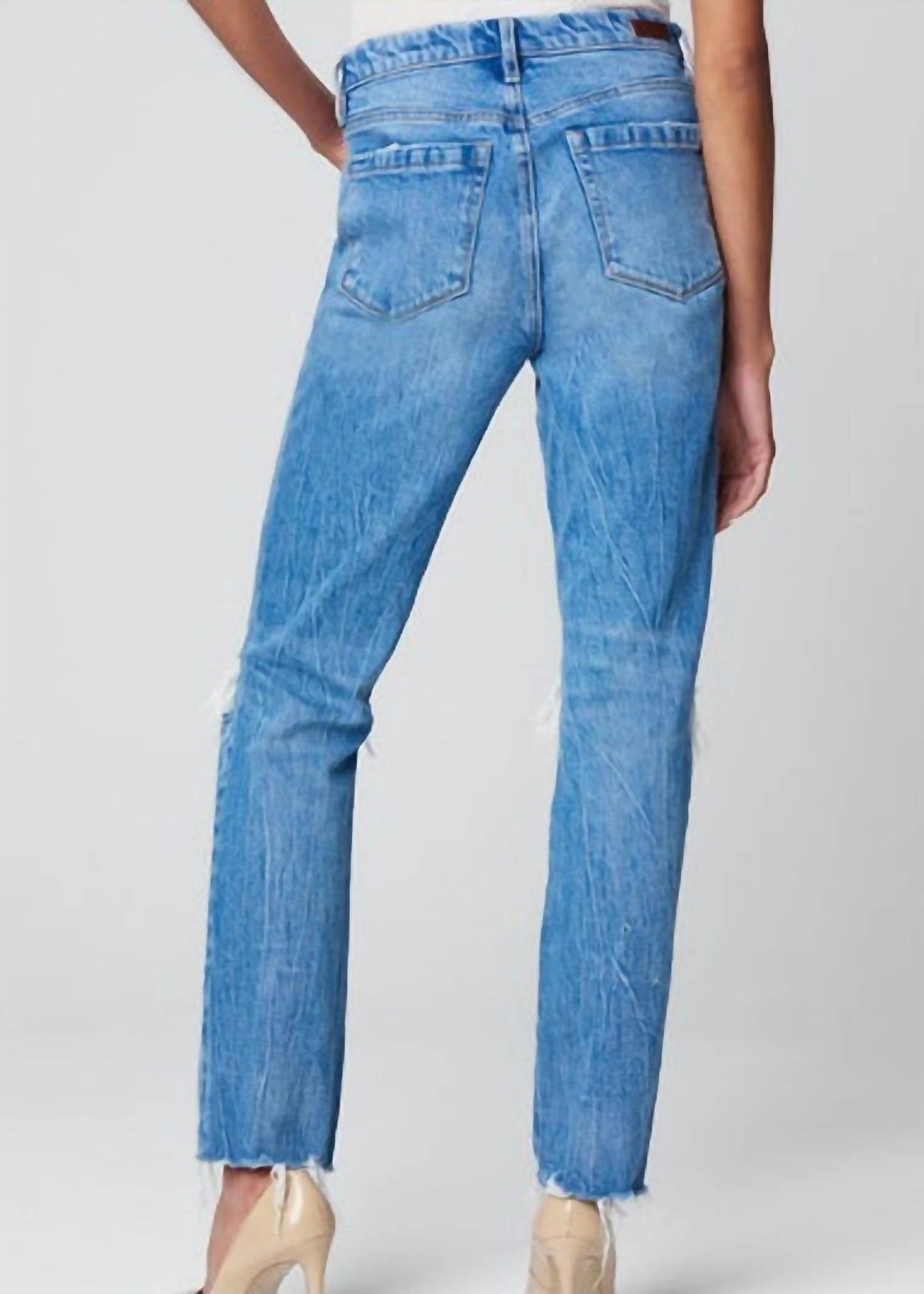 Distressed Straight Jeans