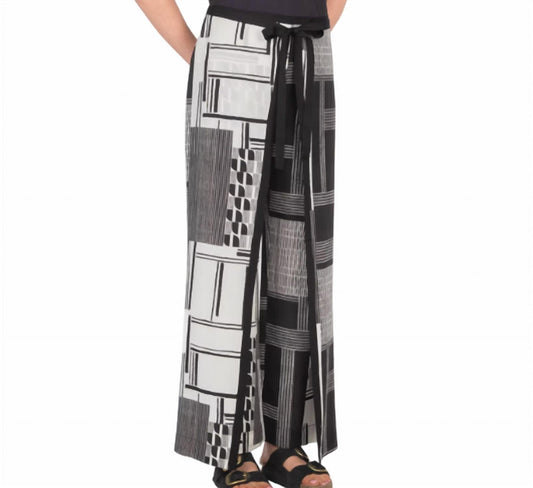 Geometric Print Wrap Trouser