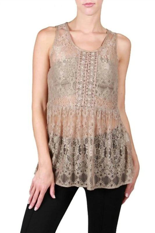 Beaded Lace Tank Top