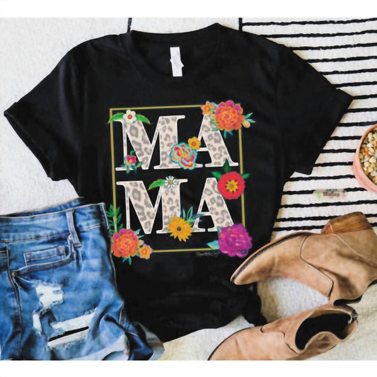 Women's Fiesta Mama Floral Leopard Graphic Tee