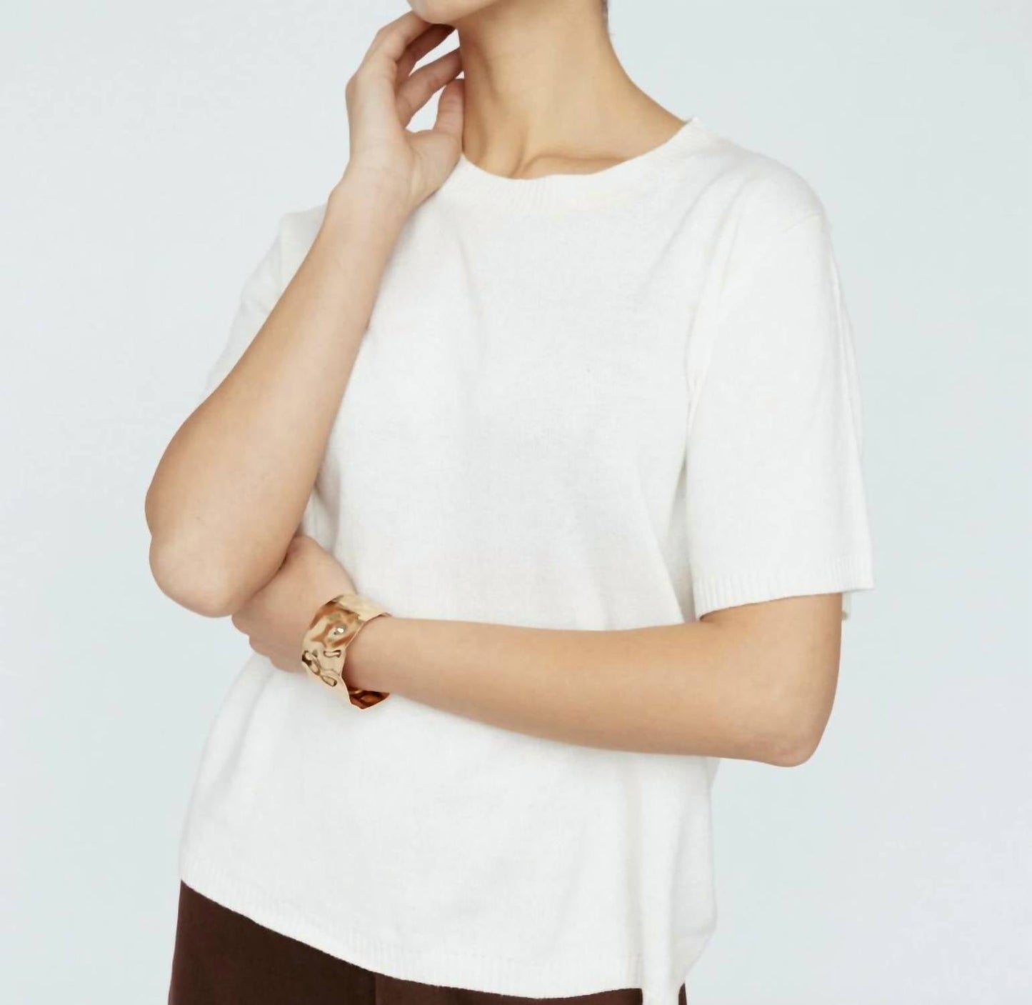 Damen-T-Shirt aus Kaschmirgemisch