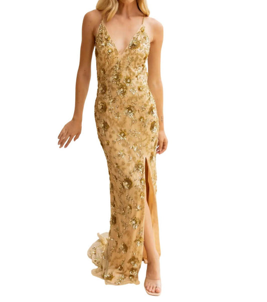 Beaded Full-length Formal Gown