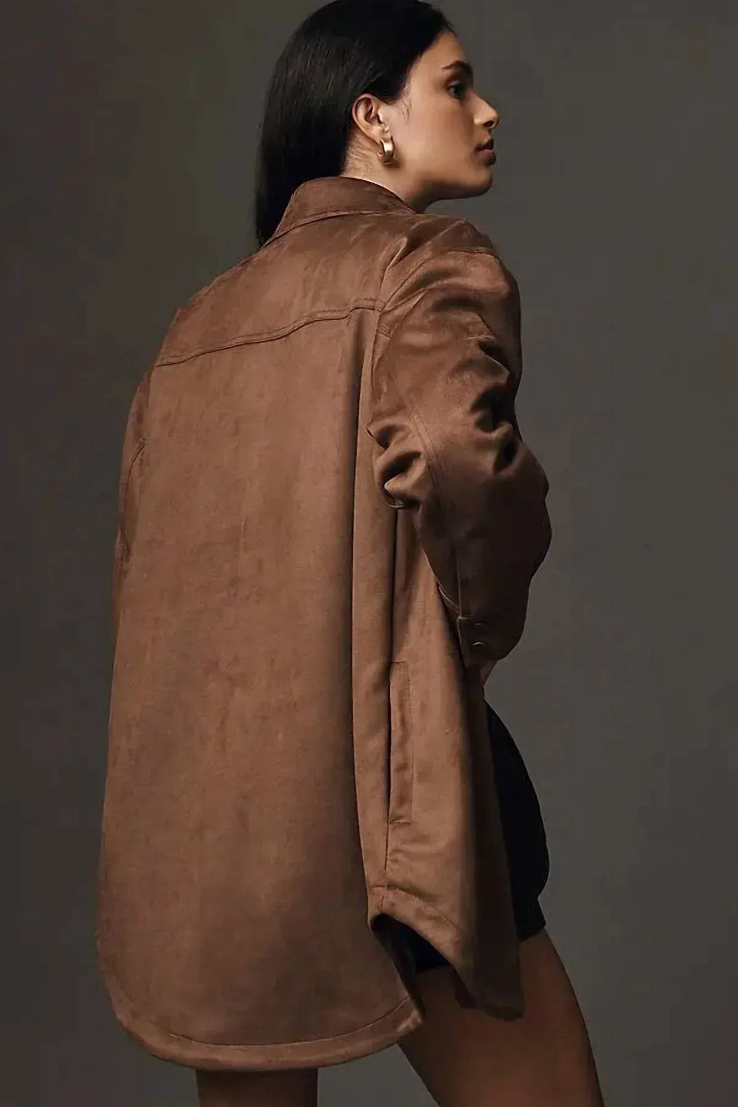 Women's Relaxed Faux-suede Shacket