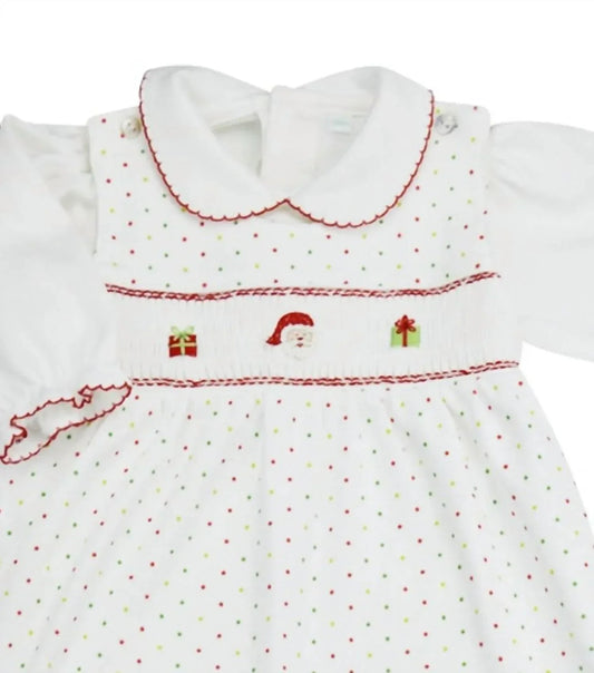 Baby Girls Tis The Season 2-piece Smocked Romper Set