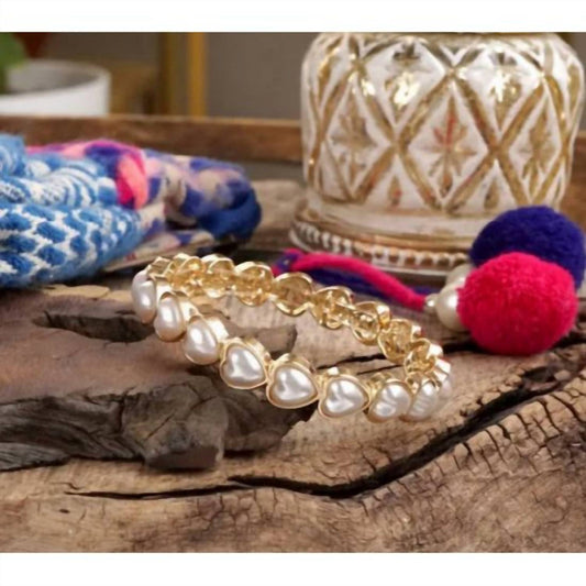 Women's Pearl Heart Stretch Bracelet