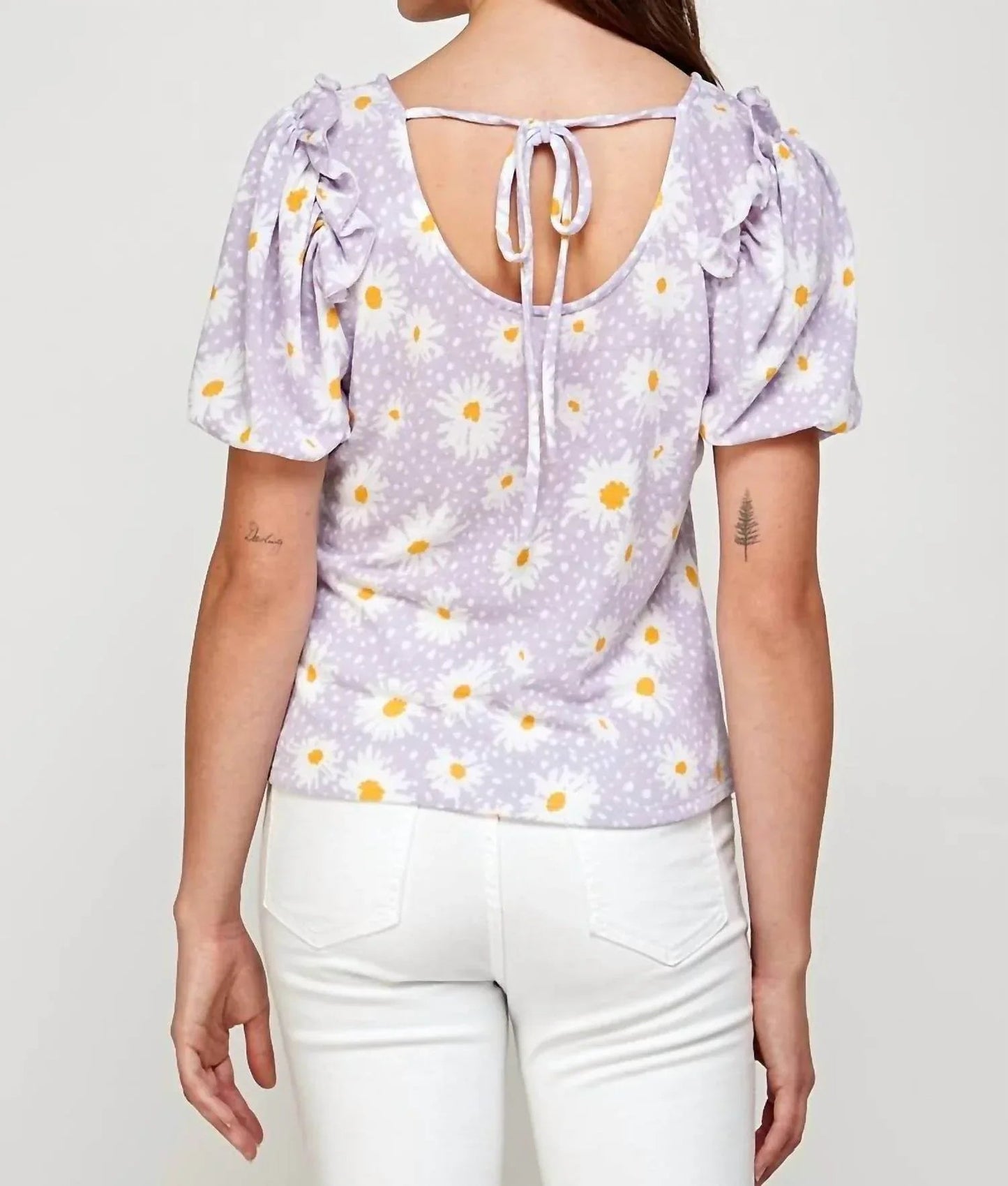 Daisy Puff Short Sleeve Blouse
