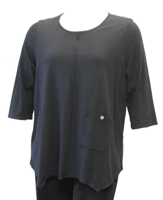 Damen-Baumwolltop mit asymmetrischer Tasche