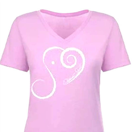 Women's Elephant Spirit Cotton Blend V-Neck Short Sleeve T-Shirt