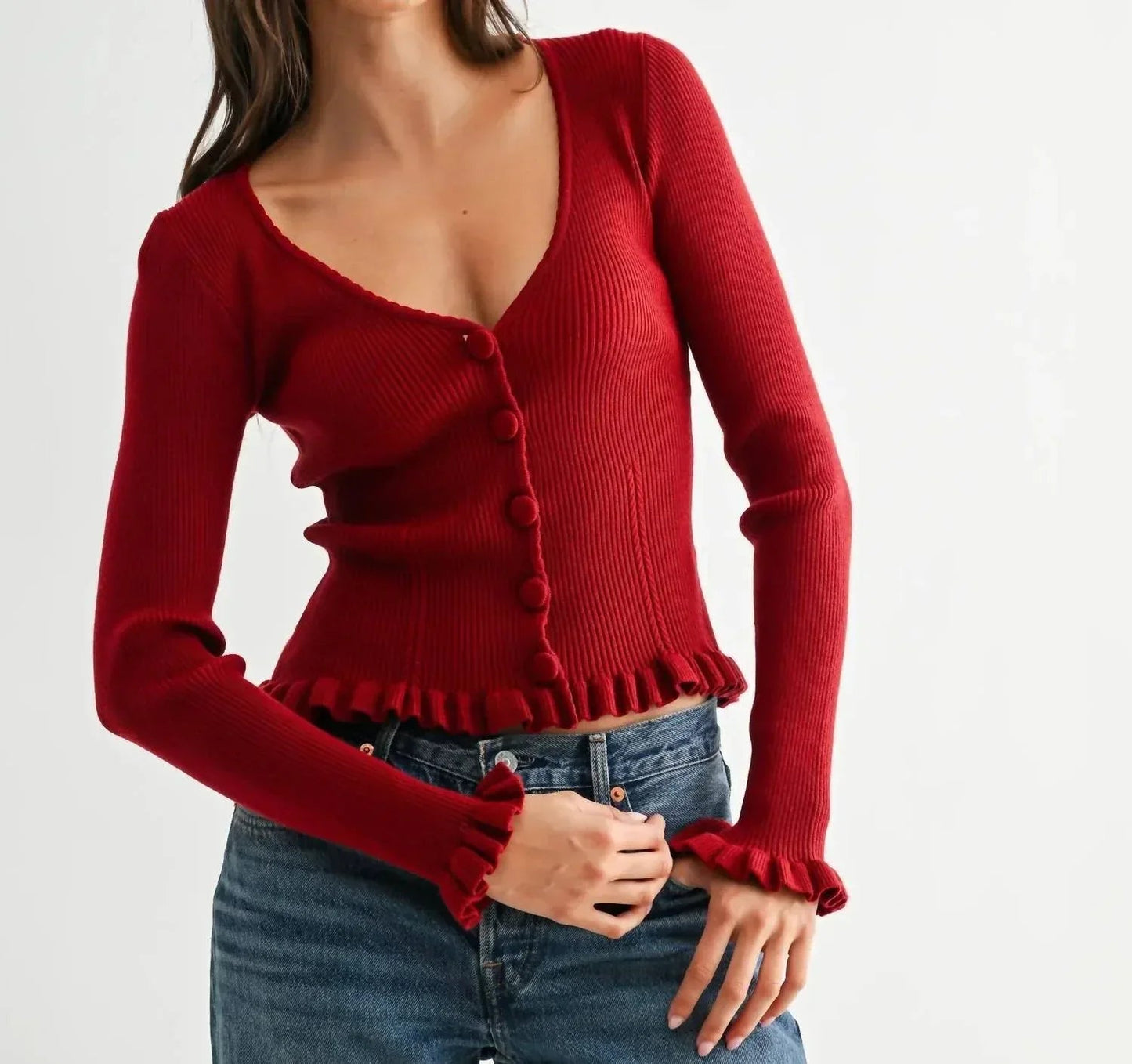 Ribbed Button Up Cardigan