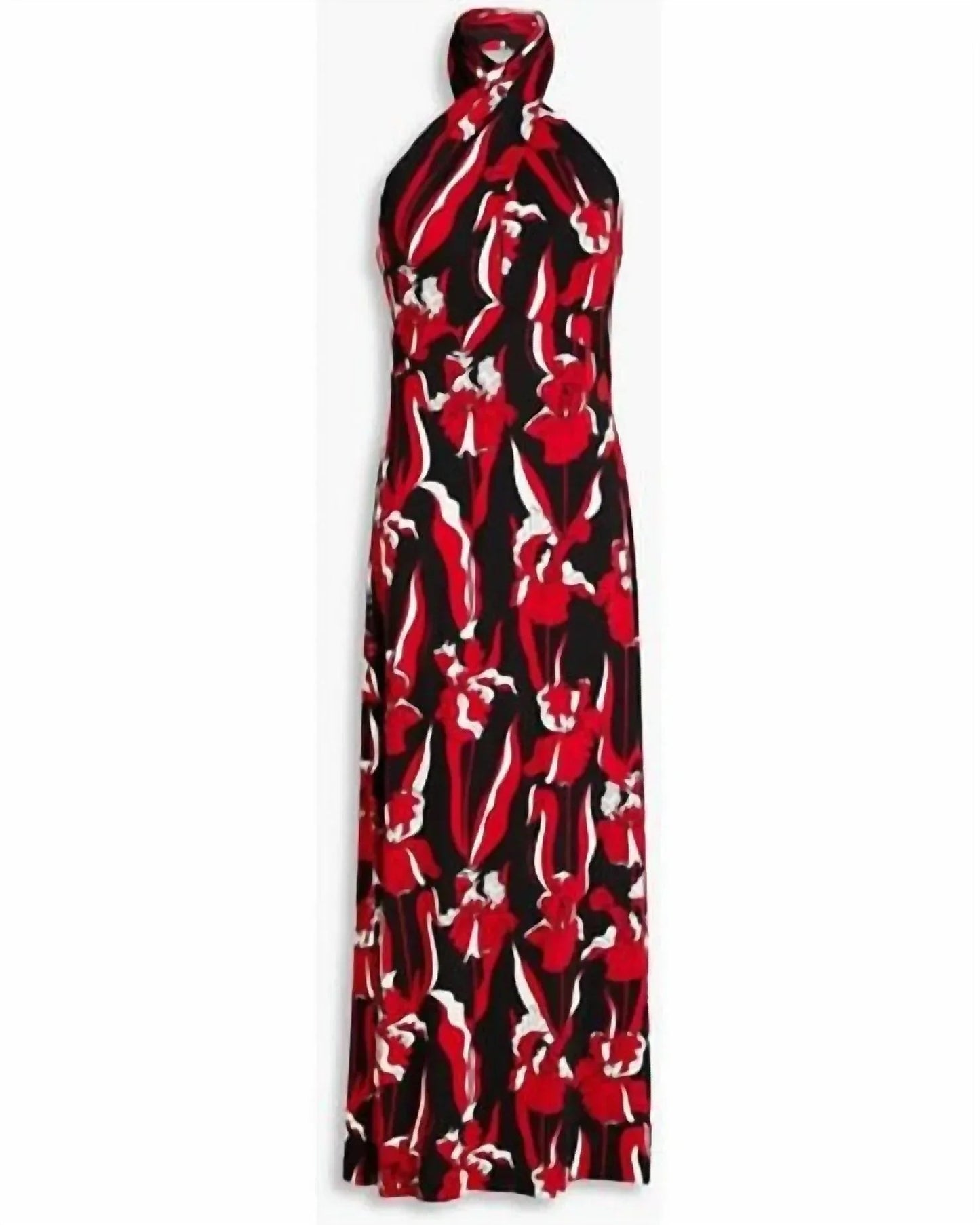 Pussy-Bow Floral-Print Jersey Jumpsuit