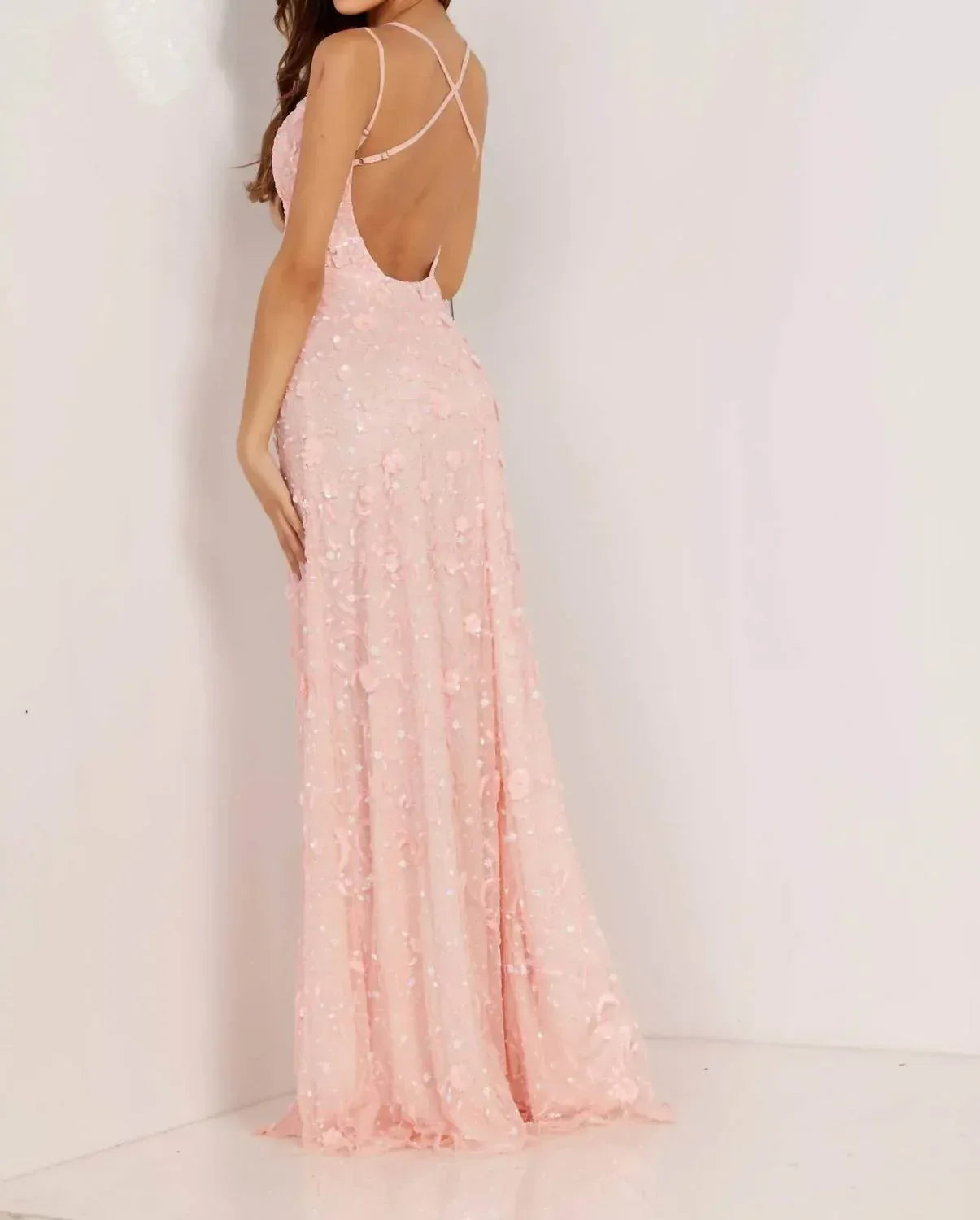 Strappy Back Double Strap Formal Gown