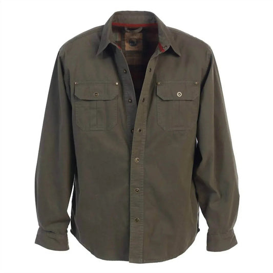 Twillhemdjacke mit Flanellfutter