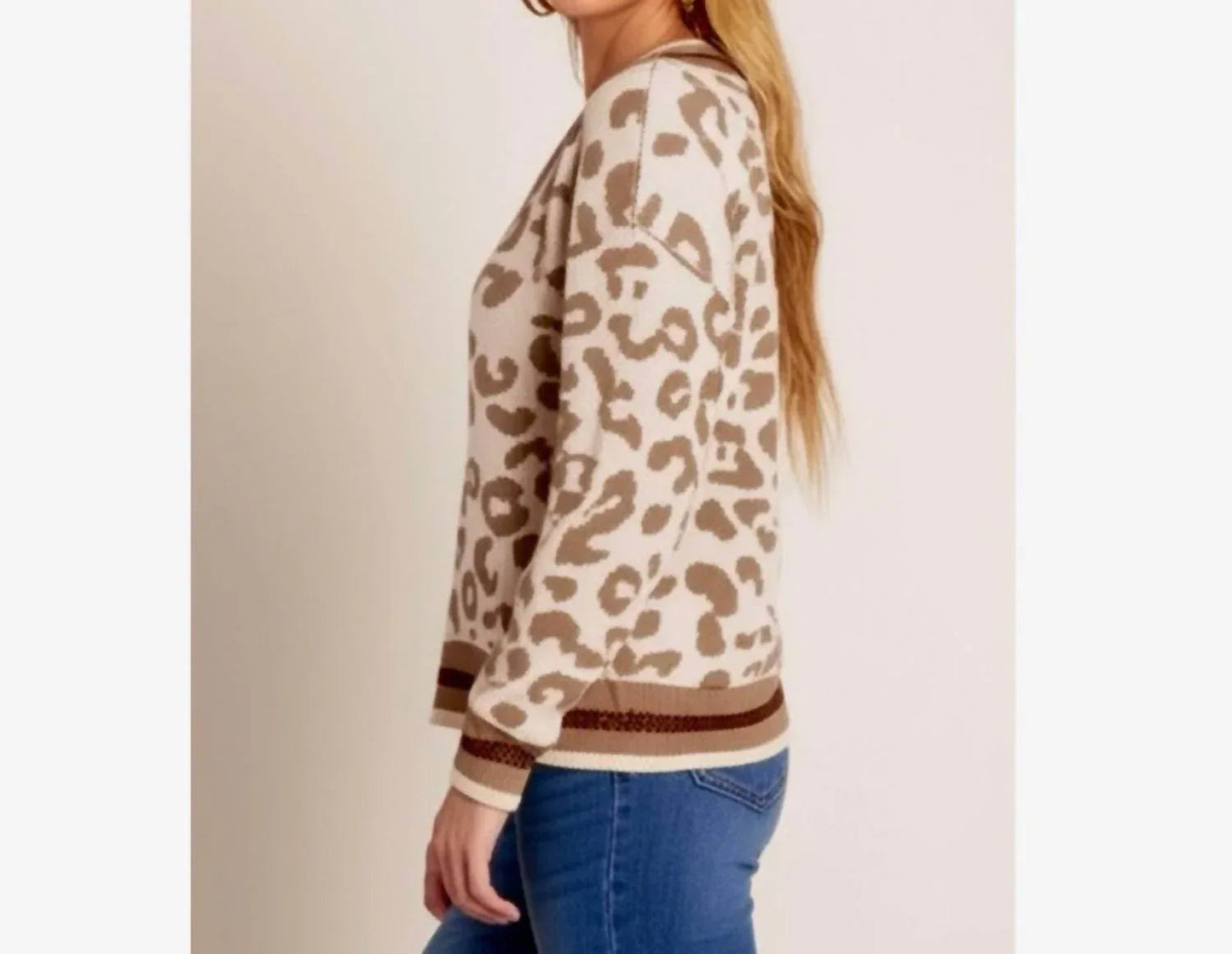 Animal Print Light Knit Winter Sweater