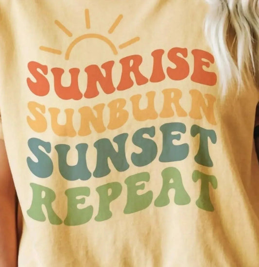 Women's Sunrise Sunburn Sunset Repeat Tee