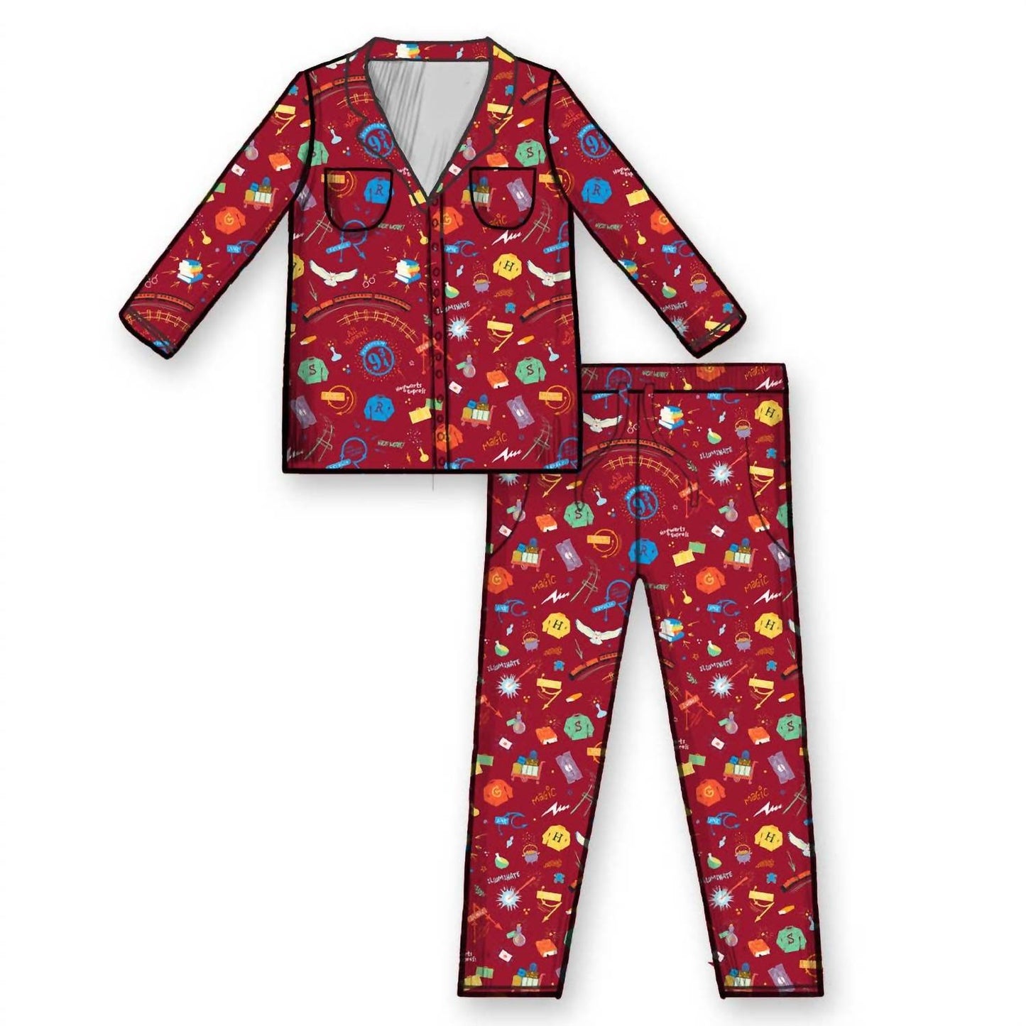 Damen Harry Potter Hogwarts Express Bambus-Pyjama-Set