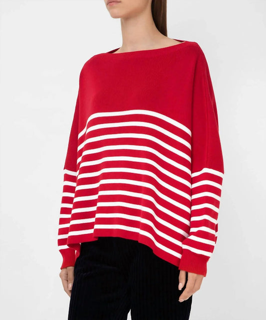 Gestreifter Pullover mit Logo-Muster