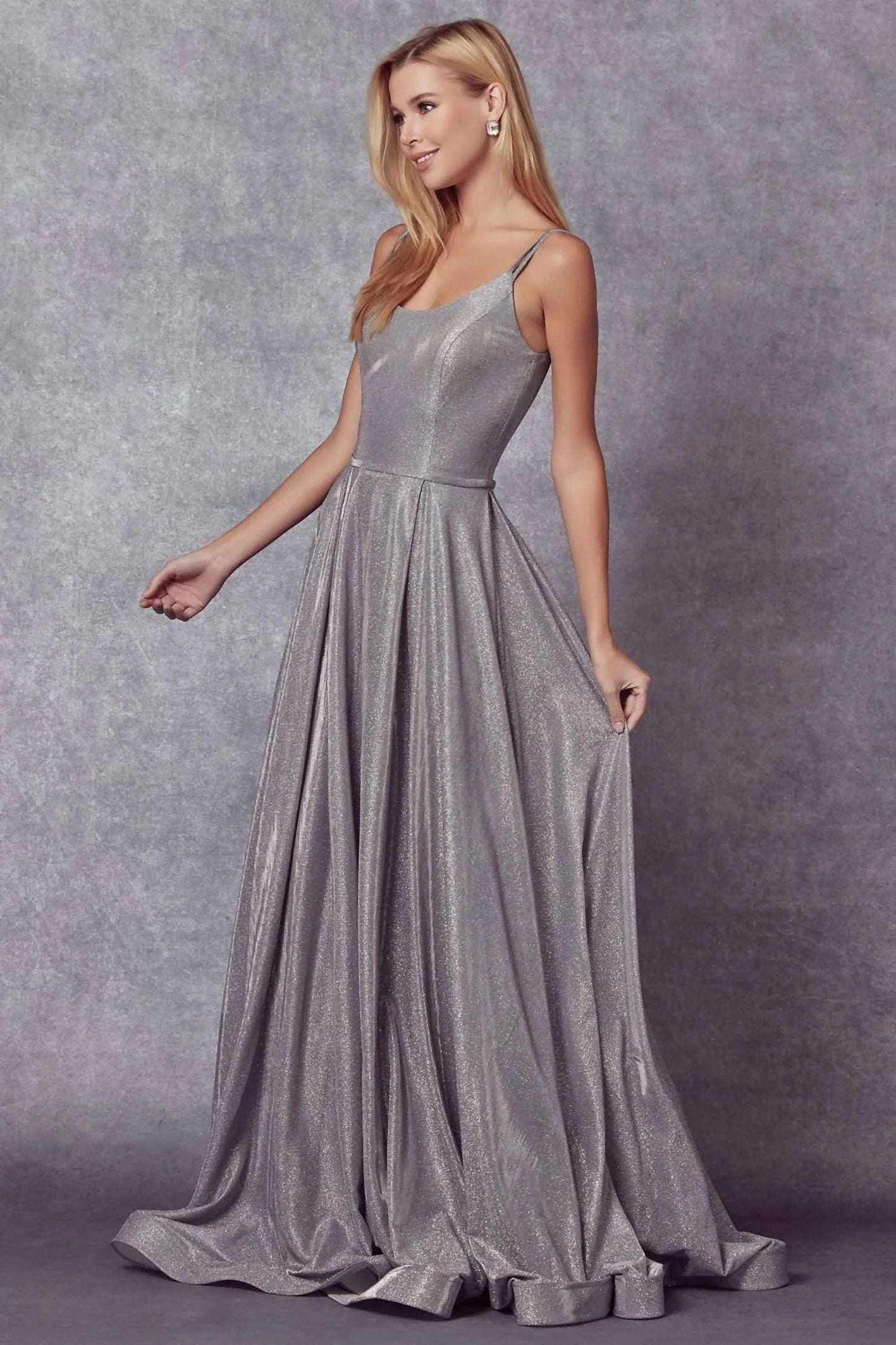 Metallic Glitter A-line Gown