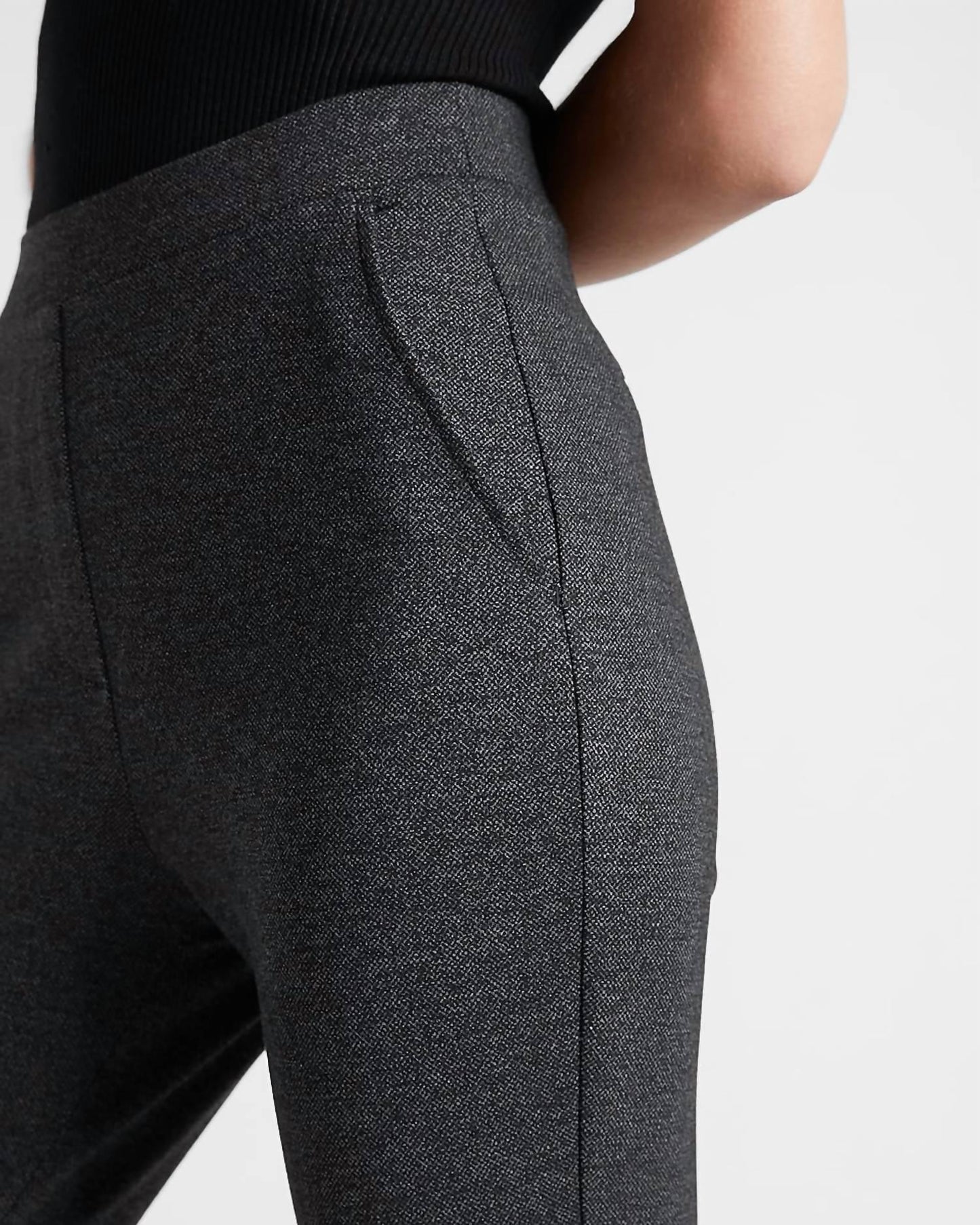 Figurbetonte Leggings aus Ponte-Tweed mit hohem Bund