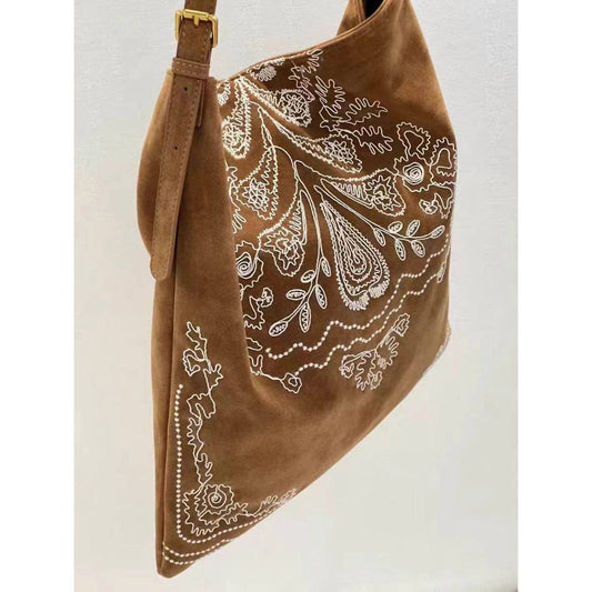 Boho-Schultertasche für Damen mit Stickerei