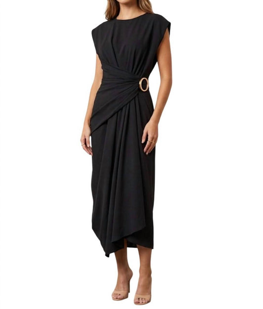 Gathered Waist A-line Midi Dress