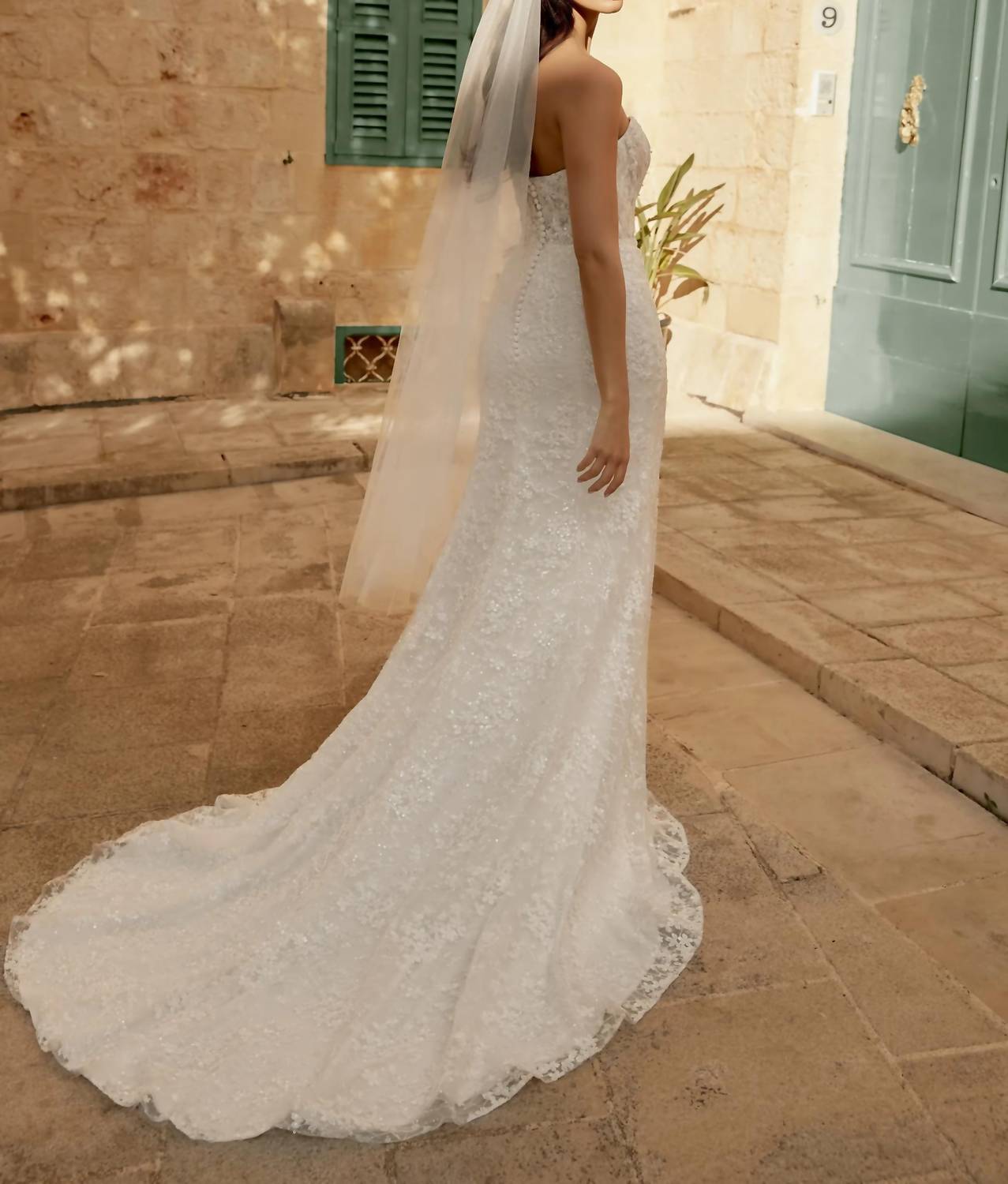 Embroidered Lace Wedding Gown
