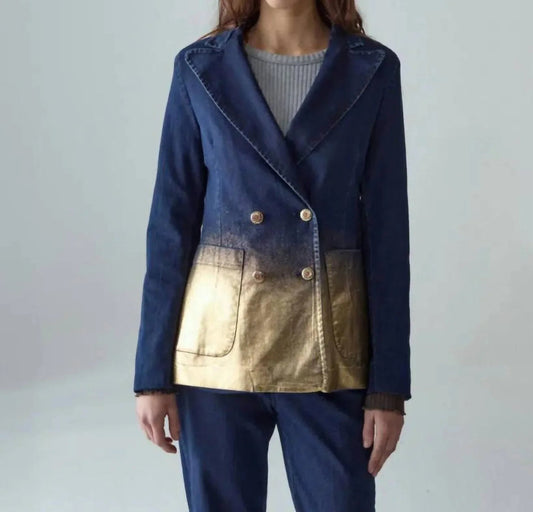 Stretch-Denim-Blazer mit Farbakzenten