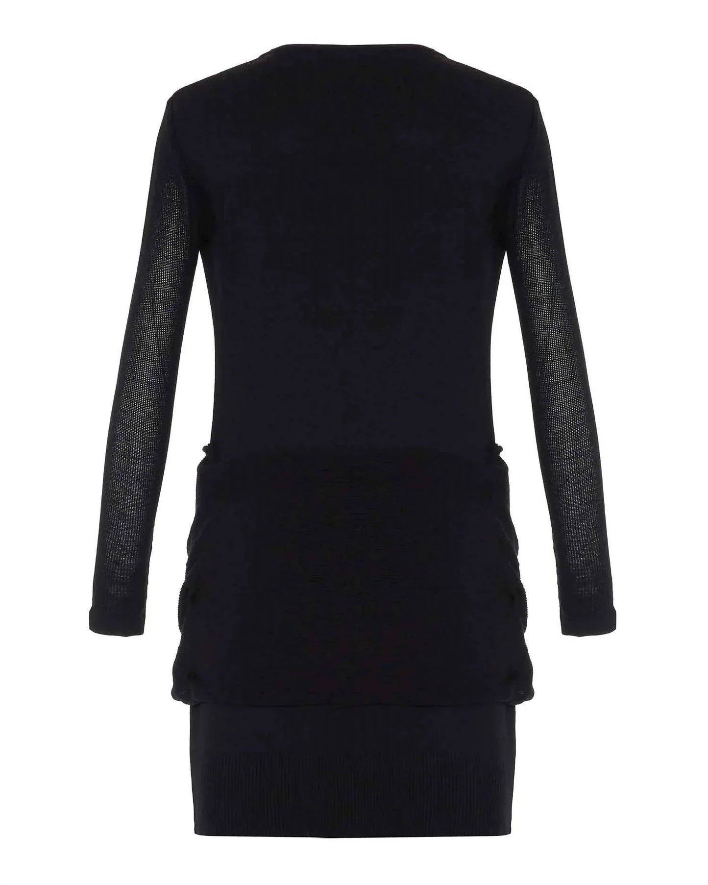Women's Sheer Sleeve Draped Front Dress